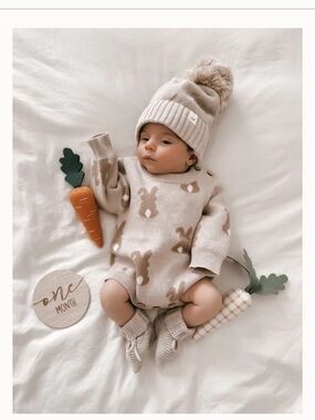LUNA + LUCA BUNNY JACQUARD ROMPER